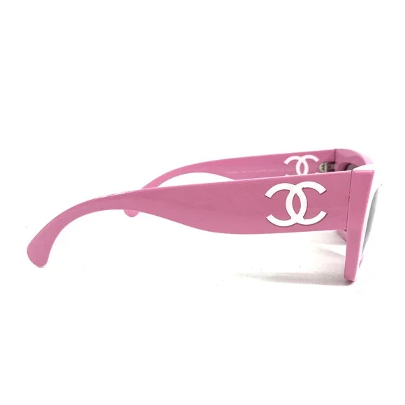 Chanel Sunglasses 5527-A c.1776/53 Polished Pink Asian Fit Frames w/ Gray Lenses - Picture 4 of 13